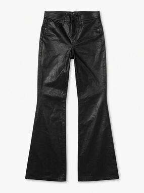 Veronica Beard Beverly Skinny Flare High Rise Black Faux Leather Flare Jeans